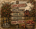 Applefest apple picking cider mill hayrides rustic design