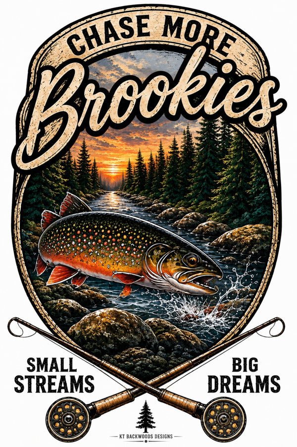 Chase More Brookies fly fishing brook trout design