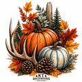 Fall pumpkins antler rustic design by KT Backwoods Designs