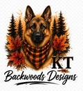 German Shepherd fall KT Backwoods Designs