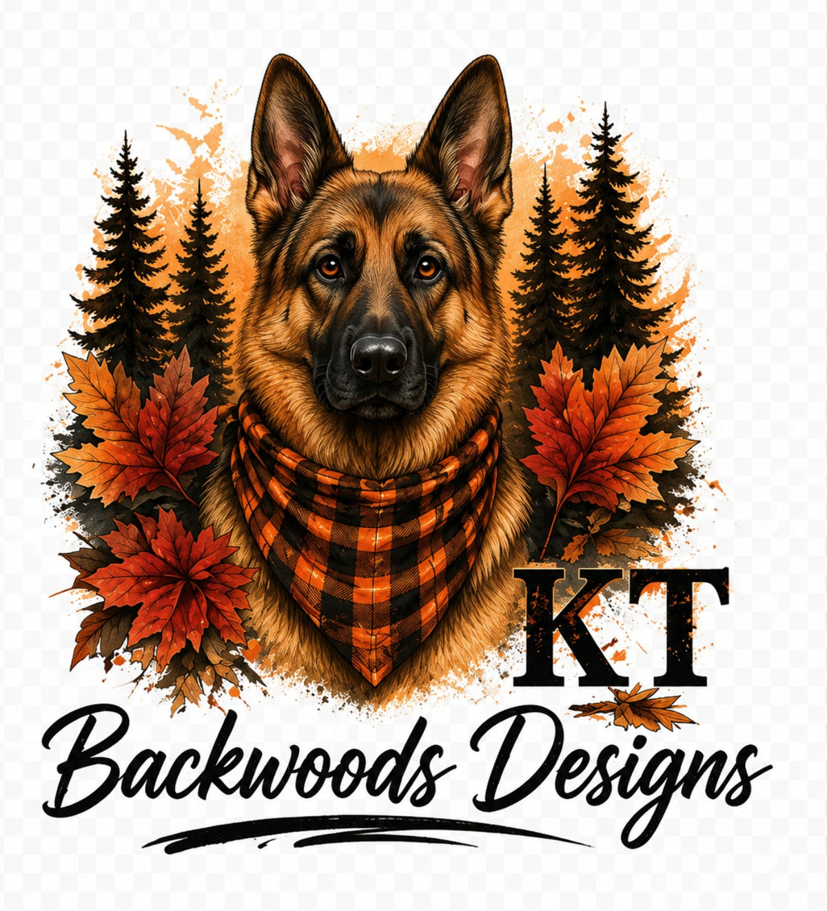 German Shepherd fall KT Backwoods Designs