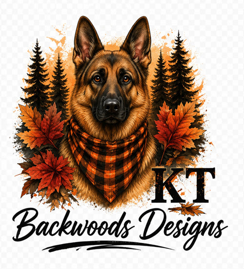 German Shepherd fall KT Backwoods Designs
