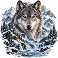D041 Winter Wolf - Two-Tone Eyes design