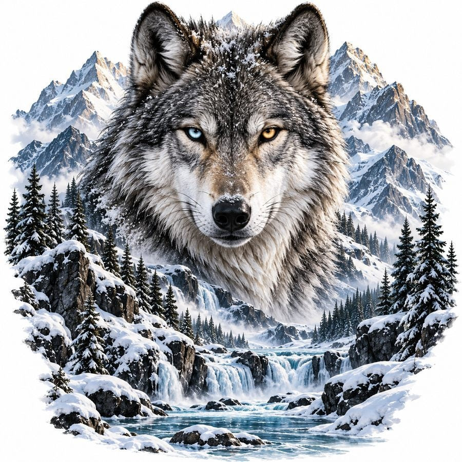 D041 Winter Wolf - Two-Tone Eyes design