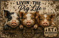 Livin the Pig Life rustic pig design