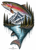 Rainbow trout mountain lake design by KT Backwoods Designs